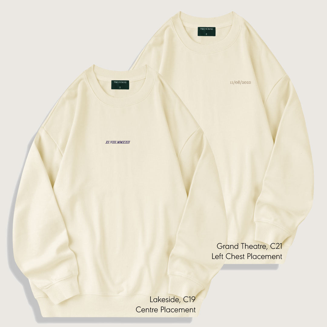 Personalised Embroidered Date Sweatshirt