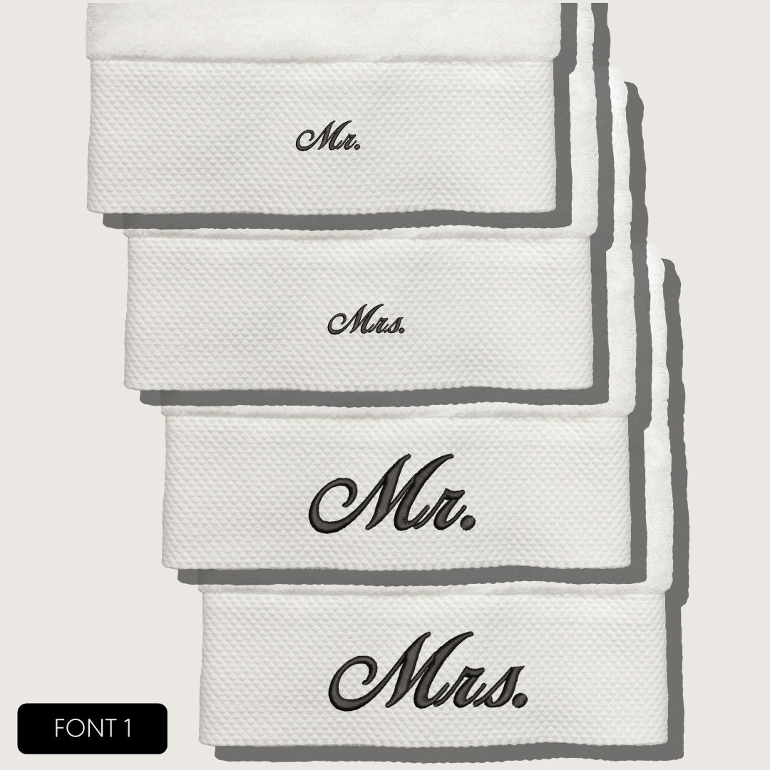 Mr & Mrs Everyday Embroidered Towels