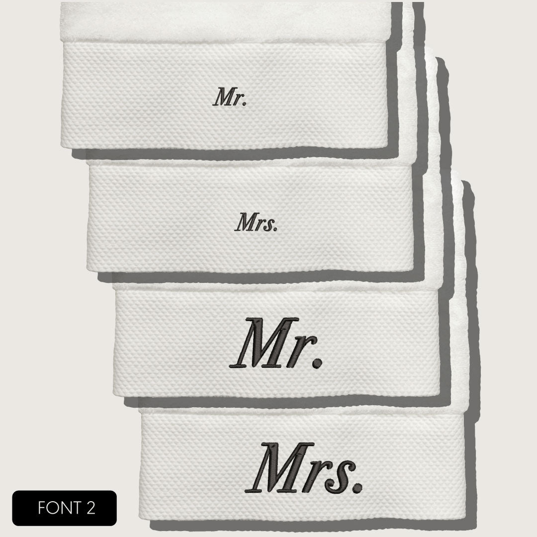 Mr & Mrs Everyday Embroidered Towels